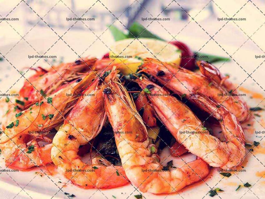 Fried Shrimps On A Plate