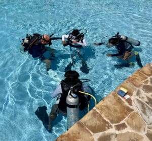 try scuba diving kids in the pool in BVI