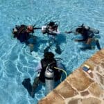 Virgin Gorda scuba diving students in the pool